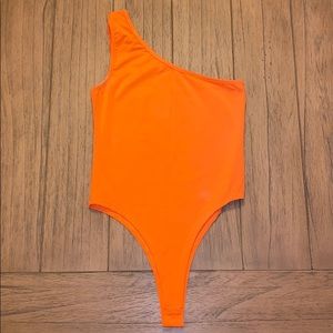 Neon orange bodysuit